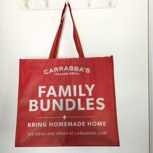NEW Carrabbas Italian Grill reusable extra large tote bag carryall grocery meals